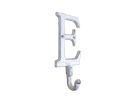 Whitewashed Cast Iron Letter E Alphabet Wall Hook 6""