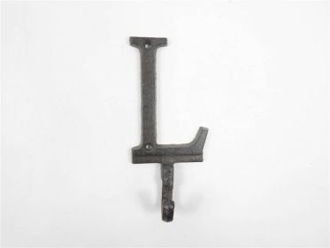 Cast Iron Letter L Alphabet Wall Hook 6""