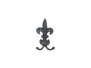 Rustic Black Cast Iron Wall Mounted Fleur De Lis Hook 6.5""