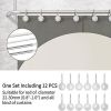 Silver Shower Curtain Hook, Zinc Alloy Round, Set of 12