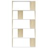 Book Cabinet/Room Divider White and Sonoma Oak 31.5"x9.4"x62.6"