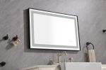 36*24 LED Lighted Bathroom Wall Mounted Mirror with High Lumen+Anti-Fog