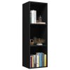 Book Cabinet/TV Cabinet Black 14.2"x11.8"x44.9" Engineered Wood