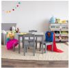 Kids Ash Wood Table and 4 Chairs Set, Gray