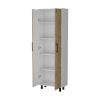 Fagan 2-Door 5-Shelf Kitchen Pantry White and Macadamia