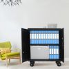 Metal Storage Cabinet with Locking Doors and One Adjustable Shelves With 4 Wheels