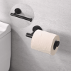 Toilet Paper Holder Matte Black SUS304 Stainless Steel Rustproof Wall Mounted Toilet Roll Holder; Modern Tissue Roll Dispenser Round for Bathroom Kitc