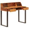 Desk 43.3"x19.7"x37" Solid Wood and Steel