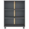 Book Cabinet Dark Gray 33.5"x13.8"x44.1" Solid Wood Pine