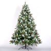 Artificial Christmas Tree Flocked Pine Needle with Cones Red Berries 7.5 ft