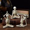 Bone Stretchers Skeletons in Yoga Poses Decorative Statue Set