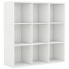 Book Cabinet White 38.6"x11.8"x38.6" Engineered Wood