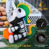 5 Feet Halloween Inflatable Unicorn Skeleton with Pumpkin Lantern