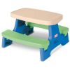 Picnic Table With Umbrella, Blue And Green - Play Table With Umbrella For Kids