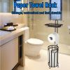 Bathroom Tissue Paper Roll Stand; Toilet Paper Roll Storage Holder; Free-Standing Toilet Paper Holder