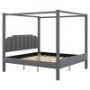 King Size Upholstery Canopy Platform Bed with Headboard,Support Legs