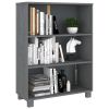 Book Cabinet Dark Gray 33.5"x13.8"x44.1" Solid Wood Pine