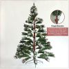 Artificial Christmas Tree Flocked Pine Needle with Cones Red Berries 7.5 ft