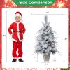 Decor 3.5ft Artificial Flocked Christmas Tree with Pine Cones for Christmas Decor