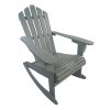 Reclining Wooden Outdoor Rocking Adirondack chair; walnut