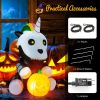 5 Feet Halloween Inflatable Unicorn Skeleton with Pumpkin Lantern