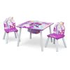 Children's unicorn table and chair set pink