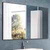 36x24 inches Modern Black Bathroom Mirror with Aluminum Frame Vertical or Horizontal Hanging Decorative Wall Mirrors for Living Room Bedroom