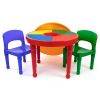 Kids 2-in-1 Plastic Dry Erase and Activity Table and 2 Chairs Set, Red, Green & Blue