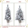 Decor 3.5ft Artificial Flocked Christmas Tree with Pine Cones for Christmas Decor