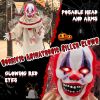 5 FT Grins Animatronic Killer Clown Halloween Decoration with Glowing Red Eyes