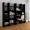 Book Cabinet Black 15.7"x13.8"x70.9" Engineered Wood