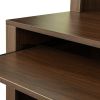 Home Office Computer Desk with Hutch; Walnut