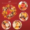 22" Fall Wreath Artificial Wreath for Front Door Home Decor Thanksgiving Christmas Decorations