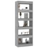 Book Cabinet/Room Divider Gray Sonoma 23.6"x11.8"x65.4" Engineered Wood