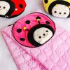 [Sirotan - Ladybug Pink] Blanket Pillow Cushion / Travel Pillow Blanket (39.4 by 59.1 inches)