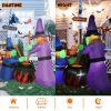 6ft Garden 5pcs LED String Lights Two Witches with Pots Inflatable Halloween Decoration