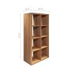 Smart Cube 8-Cube Organizer Storage with Opened Back Shelves; 2 X 4 Cube Bookcase Book Shleves for Home; Office ; Walnut Color