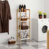 4-Tier Wooden Freestanding Bathroom Floor Shelf, Organizer, Storage Rack