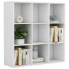 Book Cabinet White 38.6"x11.8"x38.6" Engineered Wood