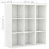 Book Cabinet White 38.6"x11.8"x38.6" Engineered Wood