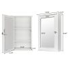 Single Door Mirror Indoor Bathroom Wall Mounted Cabinet Shelf White RT