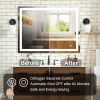 48x36 Inch LED Lighted Bathroom Mirror with 3 Colors Light; Wall Mounted Bathroom Vanity Mirror with Touch Button; Anti-Fog Dimmable Bathroom Mirror (