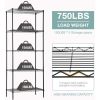 5-Tier Wire Shelving Unit, 21.7"L x 11.8"W x 59.1"H, Black