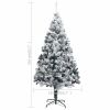 Artificial Christmas Tree with Flocked Snow Green 7 ft PVC