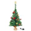 Artificial Christmas Tree with Baubles and LEDs Green 2 ft