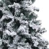 Artificial Christmas Tree with Flocked Snow Green 7 ft PVC