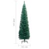 Slim Artificial Christmas Tree with Stand Green 8 ft PVC