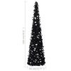 Pop-up Artificial Christmas Tree Black 6 ft PET