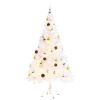 Artificial Christmas Tree with Baubles and LEDs White 5 ft