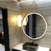 Bathroom LED Mirror 28 Inch Round Bathroom Mirror with Lights Smart 3 Lights Dimmable Illuminated Bathroom Mirror Wall Mounted Large LED Mirror Anti-F